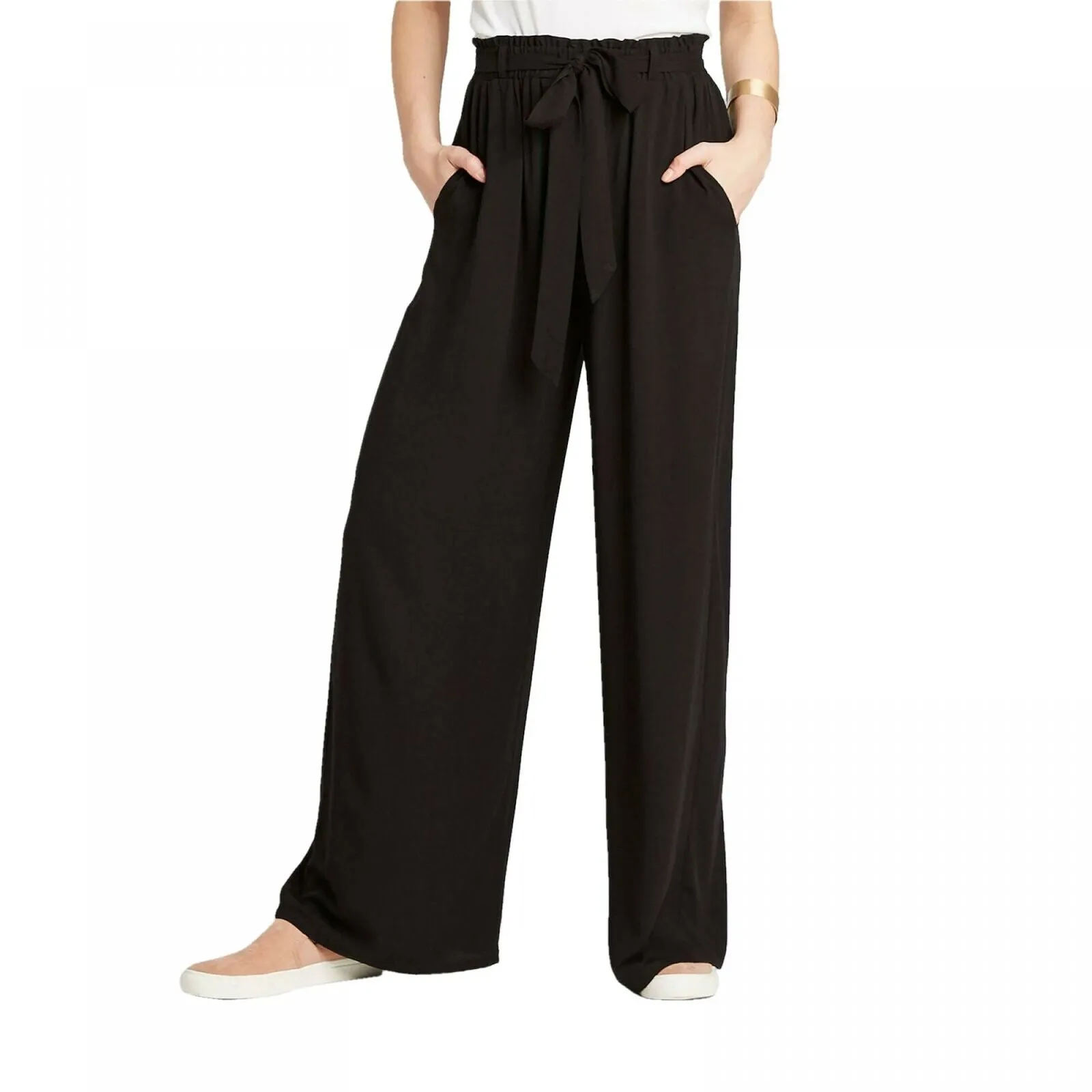 Xhilaration Women's Mid Rise Belted Wide Leg Soft Pants