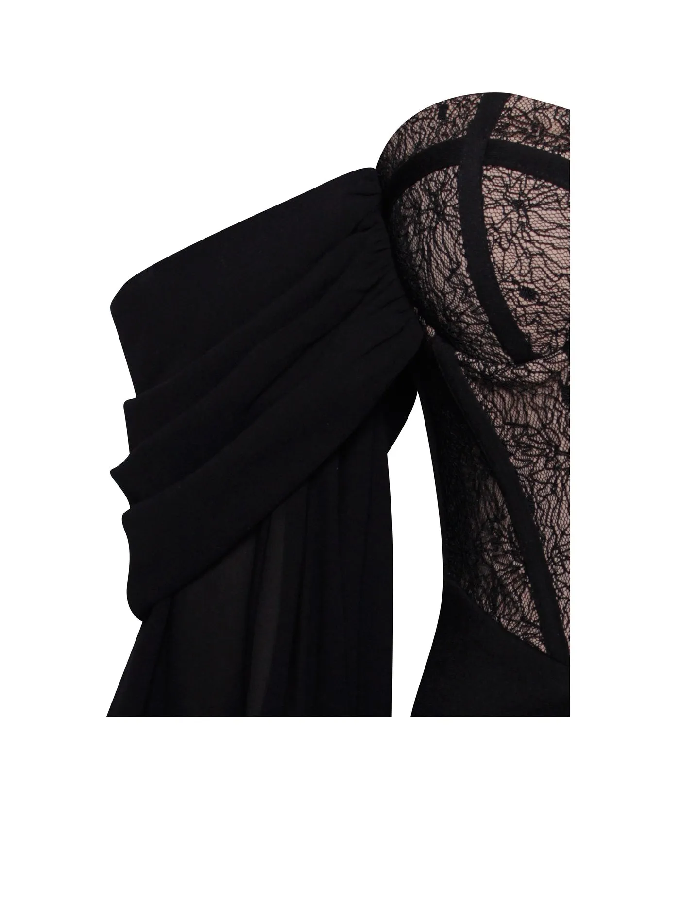 Zora Lace Corset Off Shoulder Dress x Black